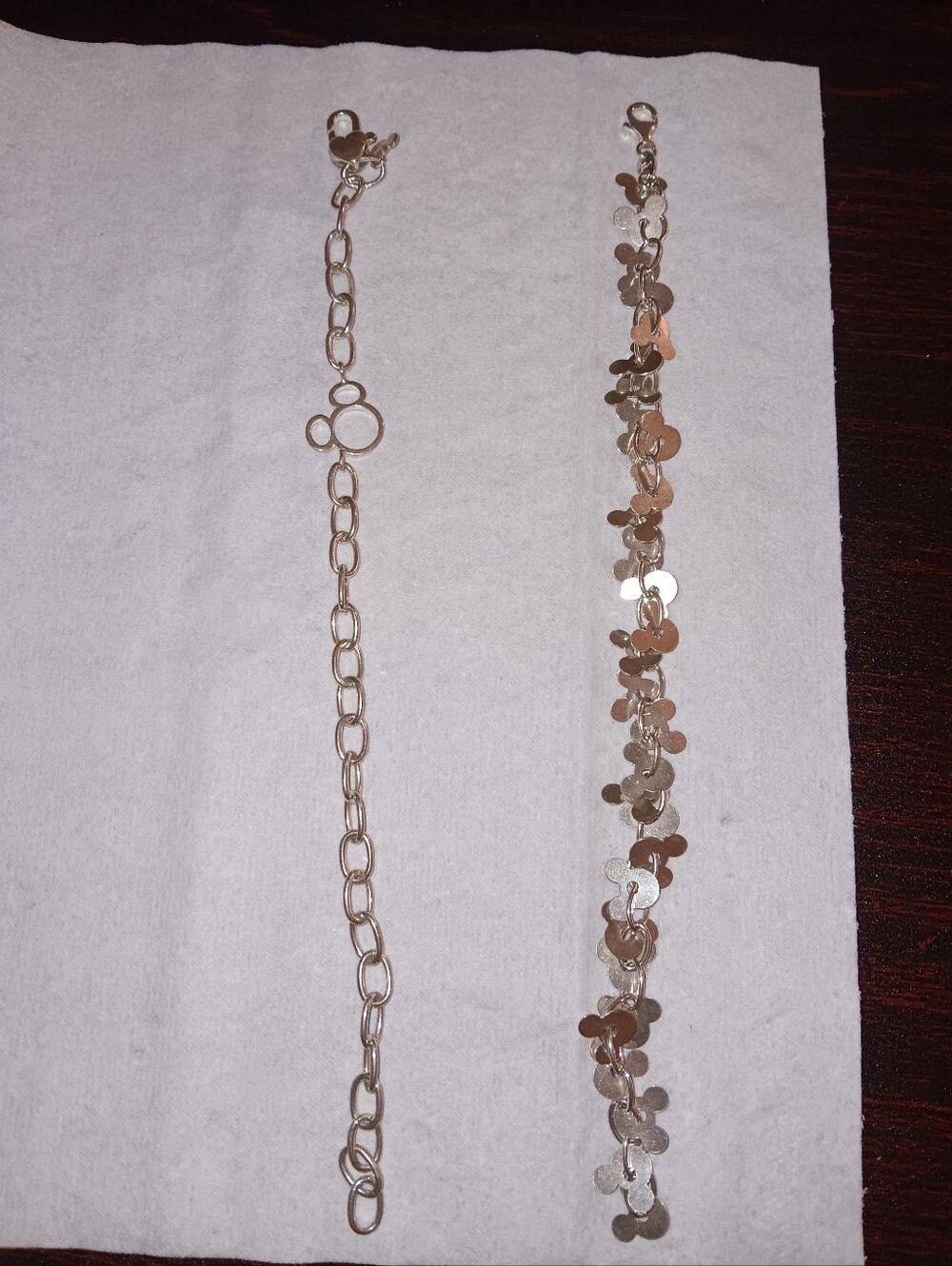 2 WDW STERLING Silver Bracelets 8 Inches